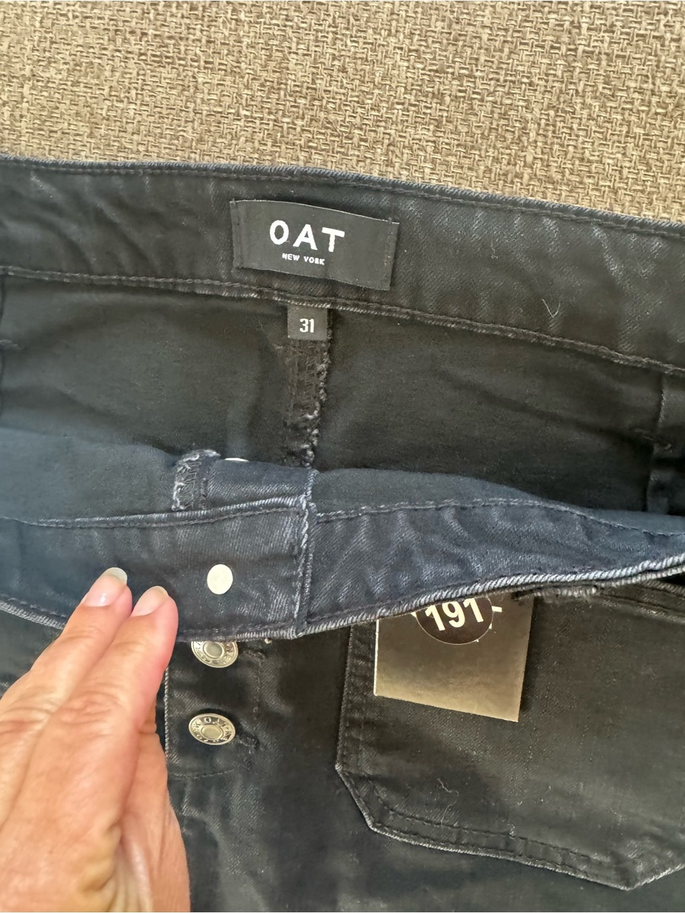High-Rise Button-Fly Skinny Jeans in Washed Black - Picture 3 of 7